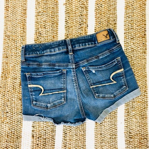 American Eagle Outfitters AEO denim jean shorts distressed style - Picture 2 of 2